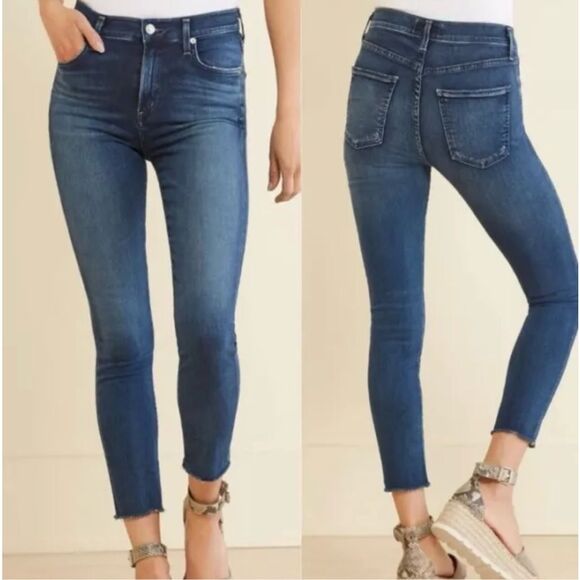 AGOLDE Sophie High Rise Raw Hem Crop Skinny‎ Denim Jean Size 27 Style A018-3005. - Picture 2 of 13
